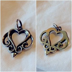 Retired James Avery Scroll Heart Sterling Silver Charm
